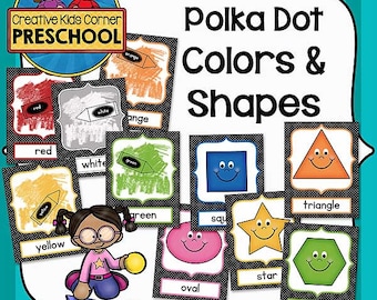 Polka Dot Colors and Shapes Posters {Preschool & Kindergarten Educational Resource}