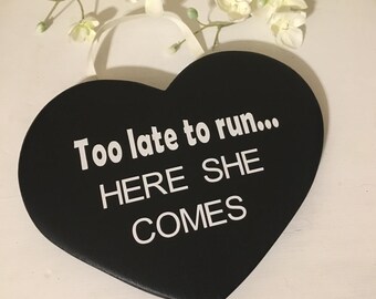 Última oportunidad para ejecutar tío X Personalizado De Boda Letrero Placa Página Boy De Madera Prop