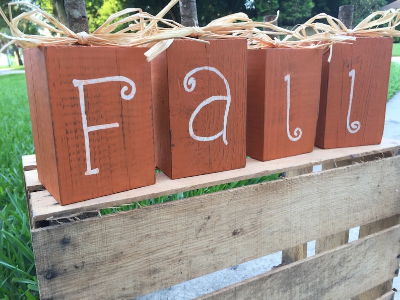 Fall wood blocks, Fall decor, Autumn decorations, Pumpkins, wood pumpkins, Fall decorations, Rustic Pumpkins, Front porch fall decor image 5