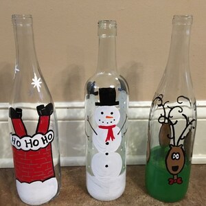 Christmas light up wine bottles, Decorative Christmas bottles, Christmas decor, Christmas decorations, Light up bottles, Xmas decorations image 1