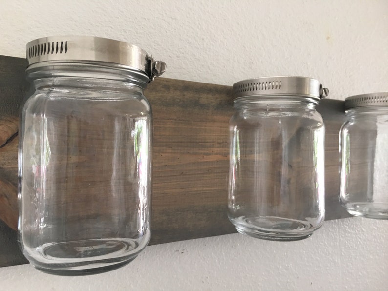 Mason Jar Organizer Vases Bathroom Storage Wall Mount Mason Etsy