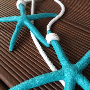 starfish decorations, coastal decor, starfish decor, seashore decor, beach decor, nautical decor, beachy decor, Starfish on a rope image 3