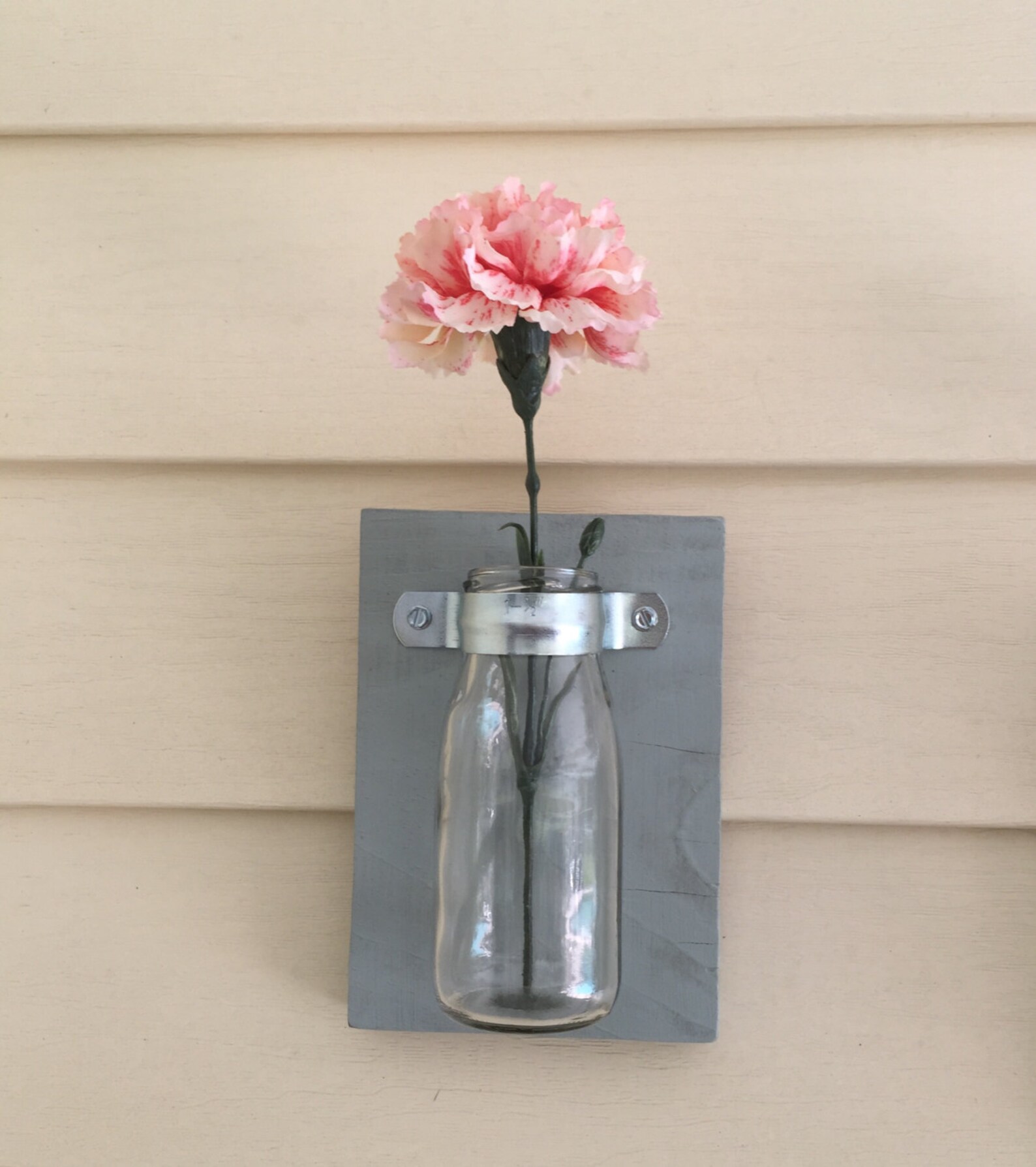 Milk Jar Vases Wall Flower Vases Set of 3 Shabby Chic Etsy