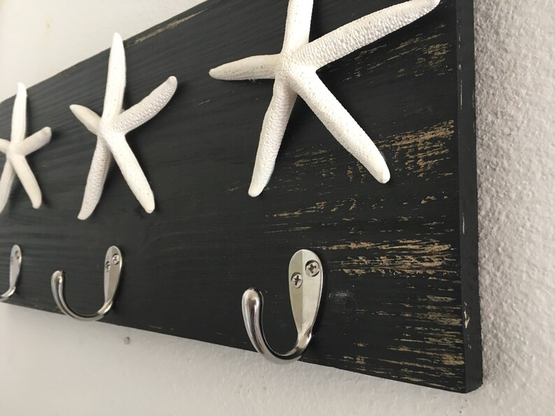 Starfish hooks, wall hooks, keychain holder, jewelry holder, towel rack, starfish decor, nautical decor, beach decor, necklace holder image 5