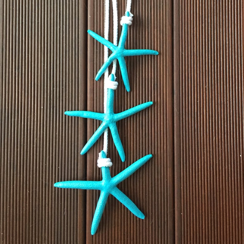 starfish decorations, coastal decor, starfish decor, seashore decor, beach decor, nautical decor, beachy decor, Starfish on a rope image 2