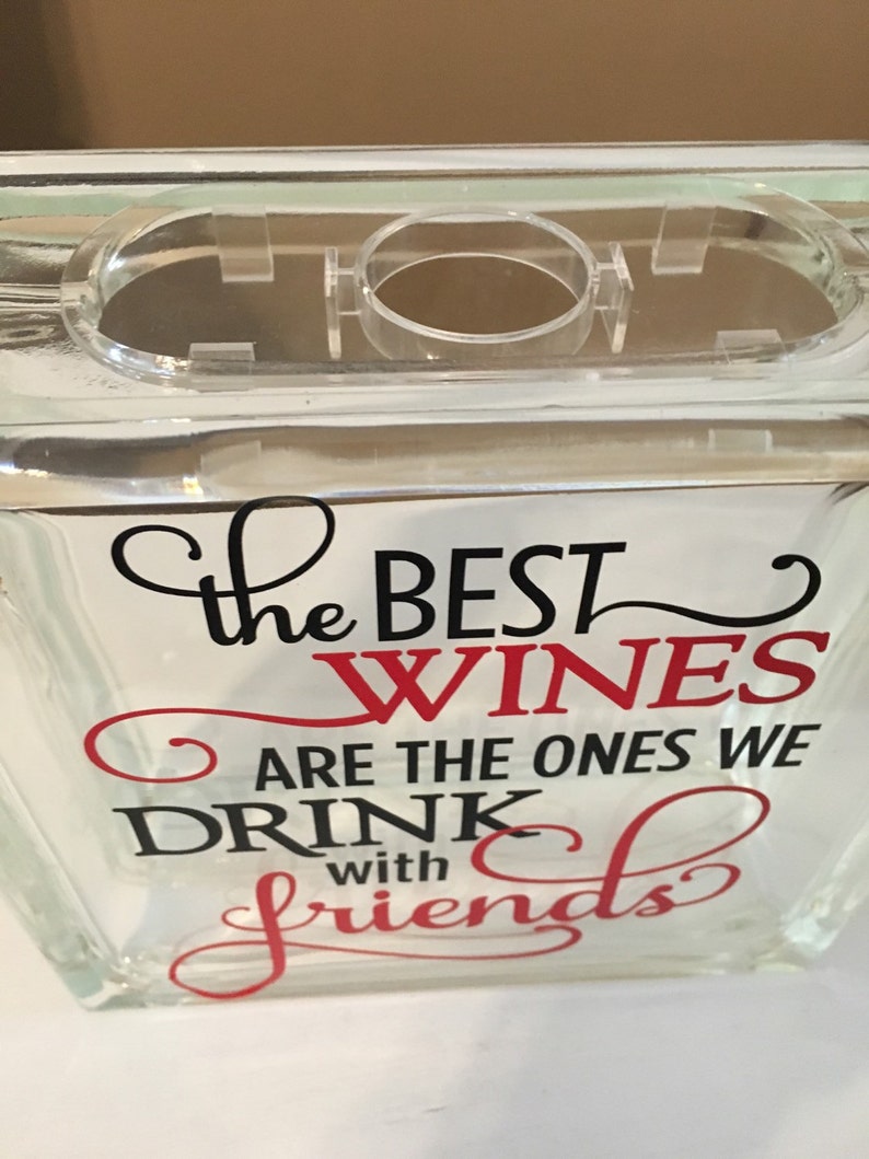 Wine Cork Storage Wine Cork Holder Glass Block Wine Cork Etsy