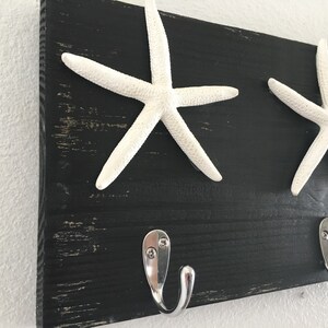 Starfish hooks, wall hooks, keychain holder, jewelry holder, towel rack, starfish decor, nautical decor, beach decor, necklace holder image 2