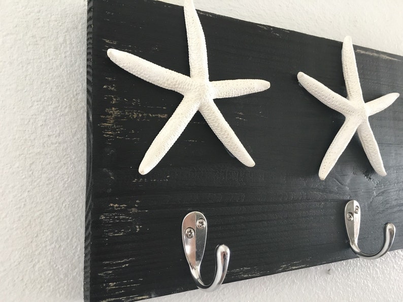 Starfish hooks, wall hooks, keychain holder, jewelry holder, towel rack, starfish decor, nautical decor, beach decor, necklace holder image 2