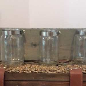 Mason jar organizer, mason jar vase, mason jar decor, bathroom storage, bathroom decor, bathroom organizer, mason jar wall mount image 5