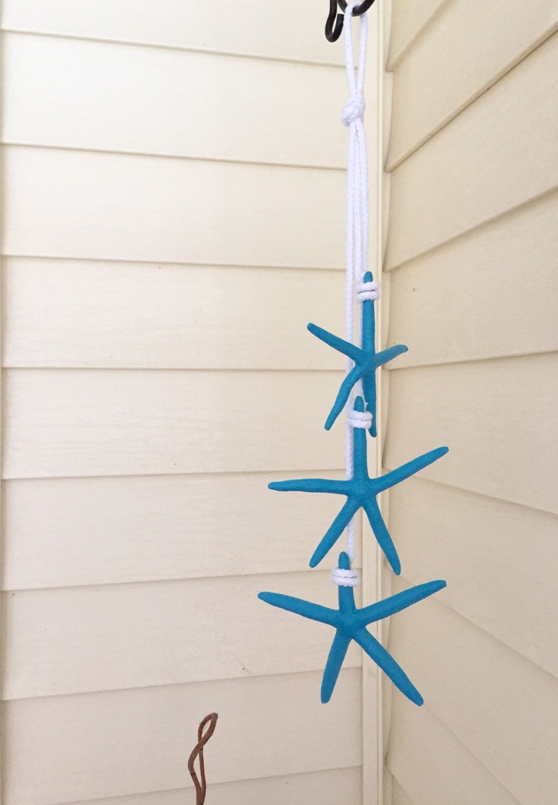 starfish decorations, coastal decor, starfish decor, seashore decor, beach decor, nautical decor, beachy decor, Starfish on a rope image 5