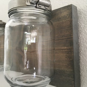 Mason jar organizer, vases, bathroom storage, wall mount mason jar, housewarming gift, bathroom decor, bathroom organizer, mason jar decor image 4