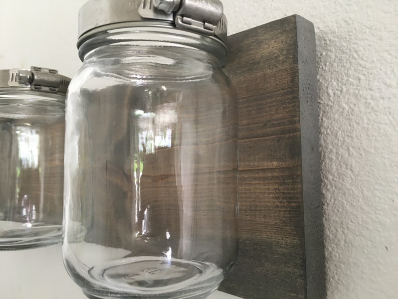 Mason Jar Organizer Vases Bathroom Storage Wall Mount Mason Etsy