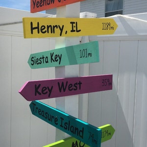 Direction signs, directional signs, wood direction arrows, destination signs, beach direction signs, beach signs, beach decor, beach wedding image 2