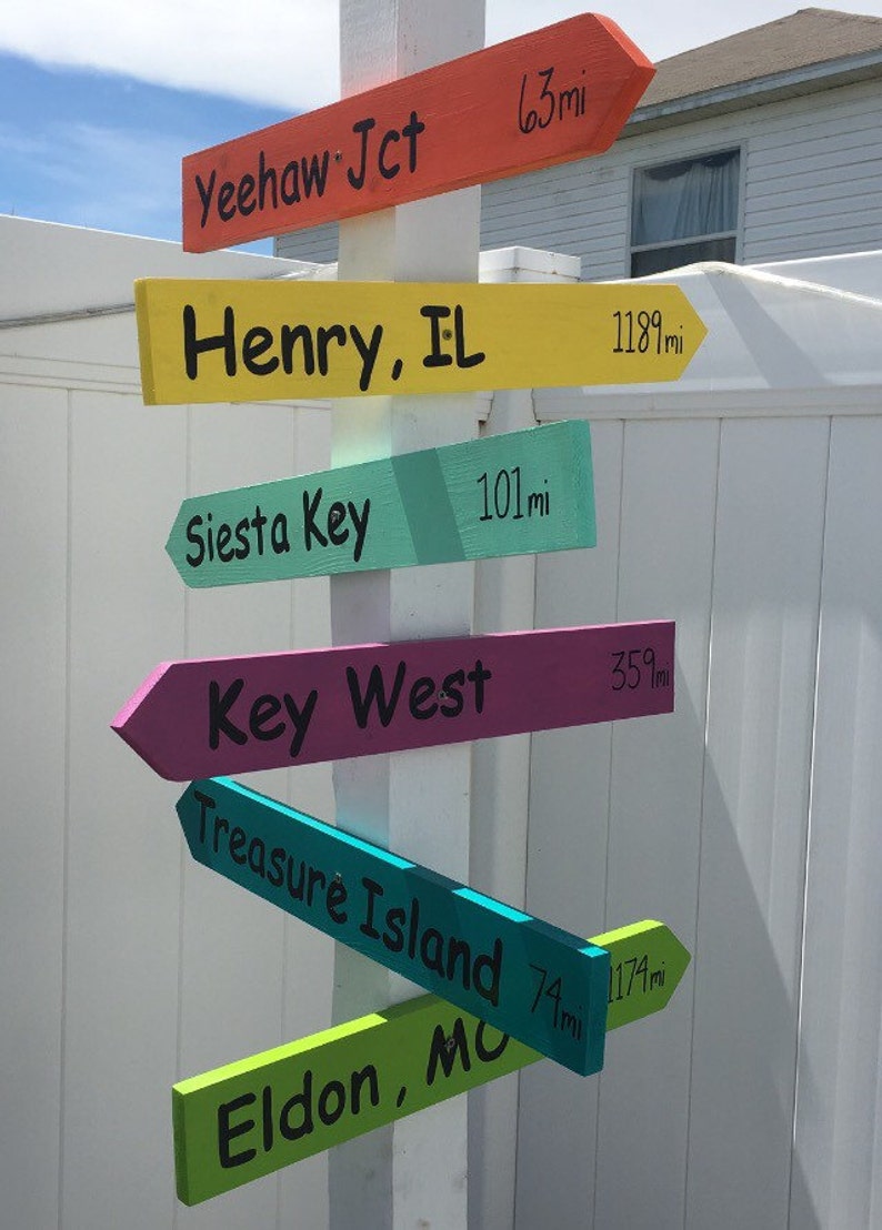 Direction signs, directional signs, wood direction arrows, destination signs, beach direction signs, beach signs, beach decor, beach wedding image 2