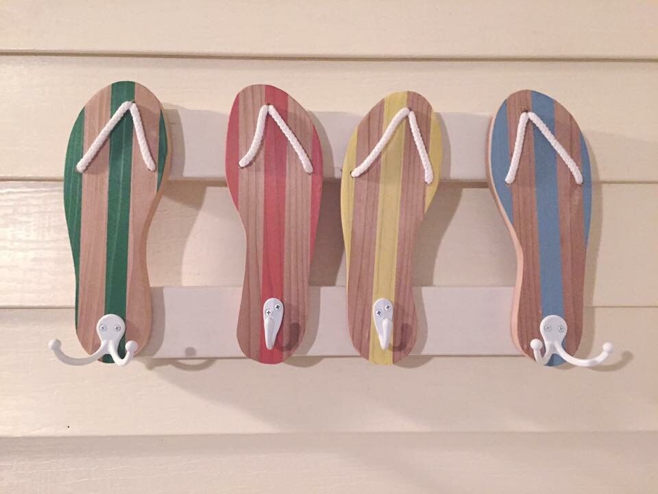 Porte-Serviettes à Tongs, Porte-Serviettes de Plage, Tongs avec Crochets, Décor Salle Bain, Piscine,