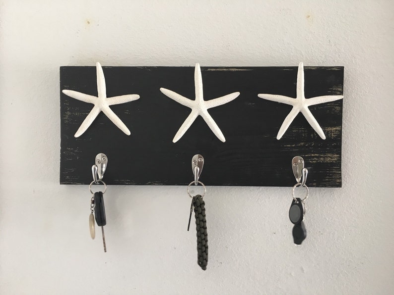 Starfish hooks, wall hooks, keychain holder, jewelry holder, towel rack, starfish decor, nautical decor, beach decor, necklace holder image 3