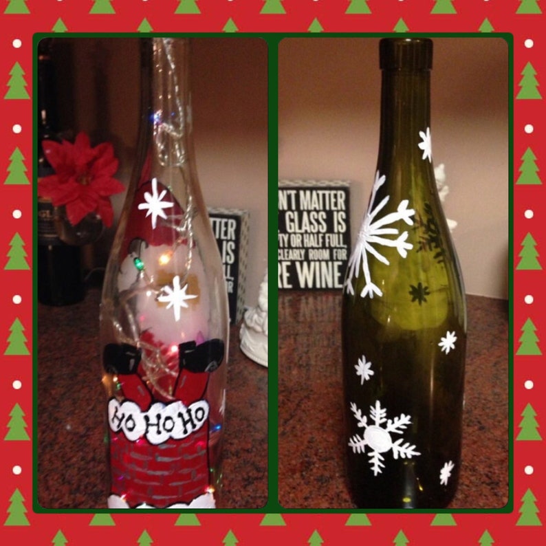 Christmas light up wine bottles, Decorative Christmas bottles, Christmas decor, Christmas decorations, Light up bottles, Xmas decorations image 4