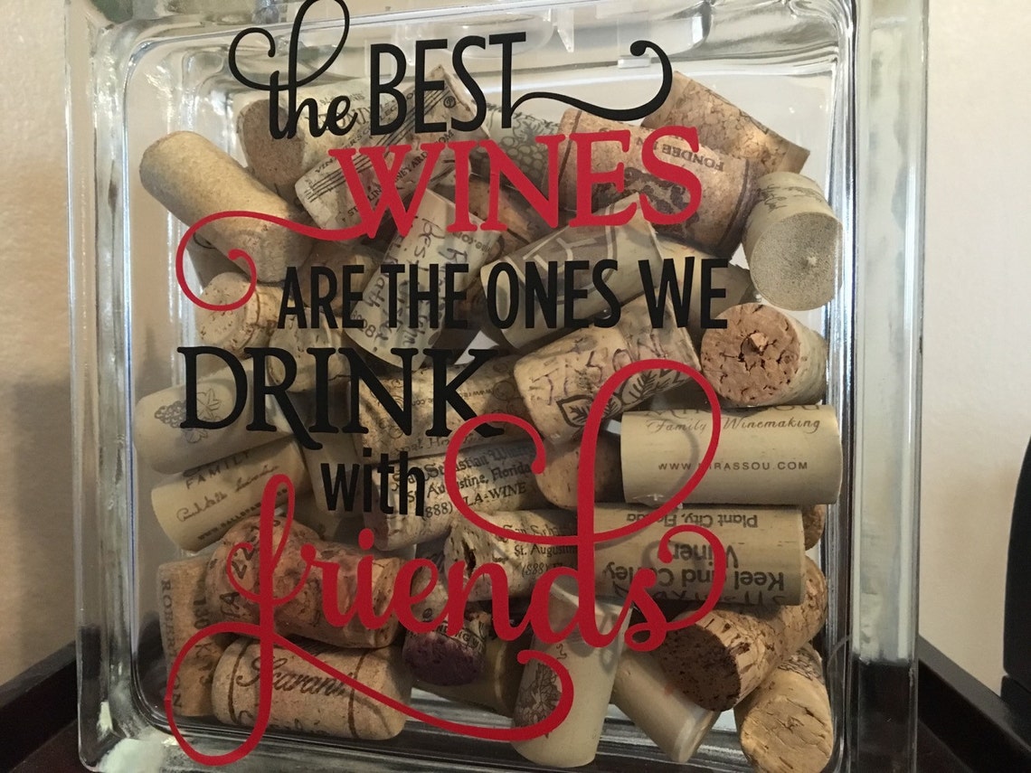 Wine Cork Storage Wine Cork Holder Glass Block Wine Cork Etsy