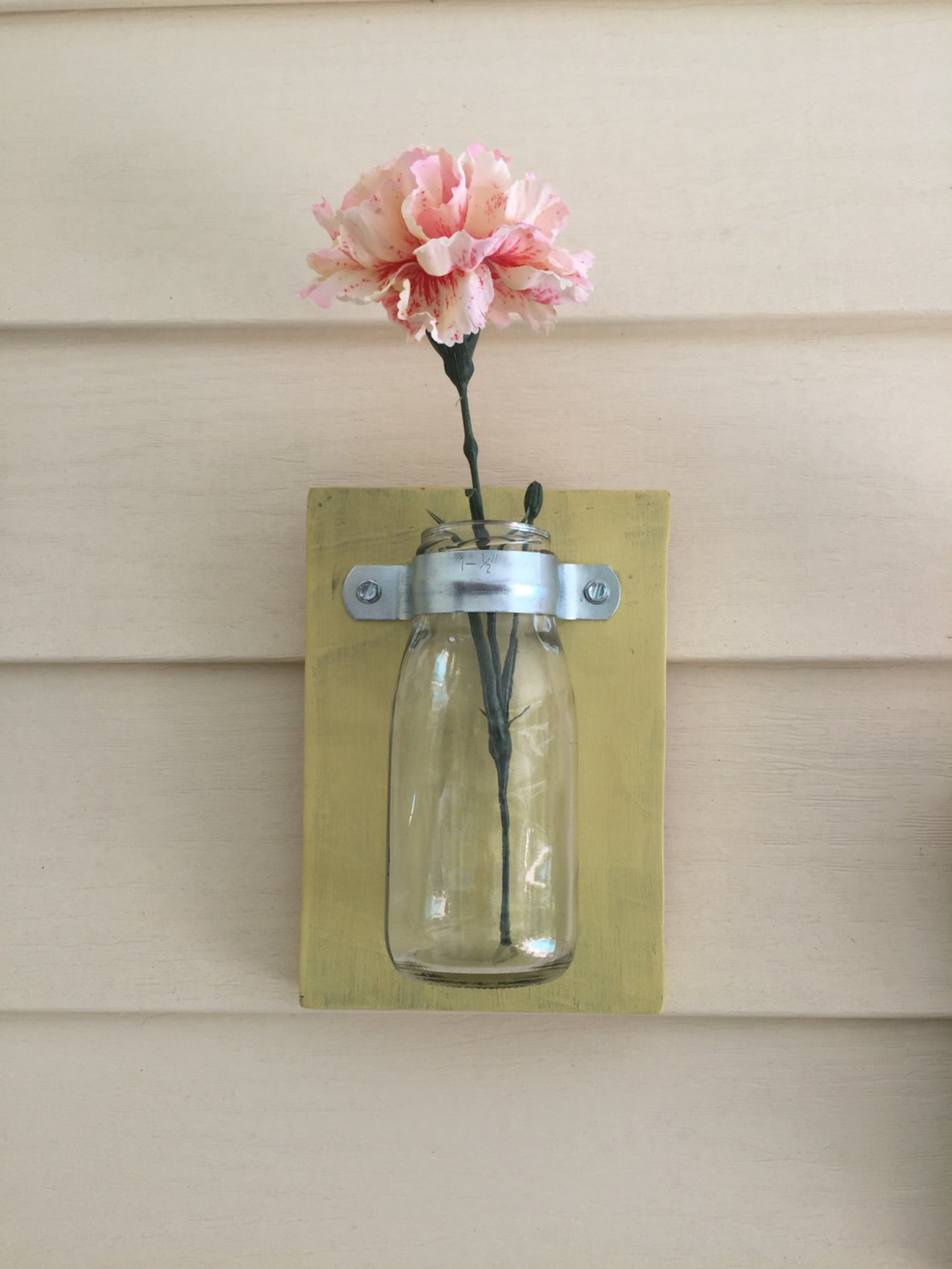 Milk Jar Vases Wall Flower Vases Set of 3 Shabby Chic Etsy