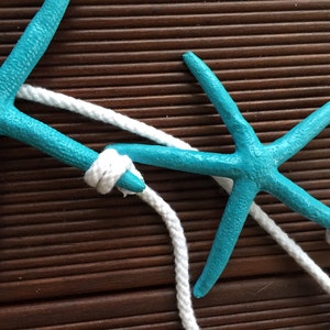 starfish decorations, coastal decor, starfish decor, seashore decor, beach decor, nautical decor, beachy decor, Starfish on a rope image 4