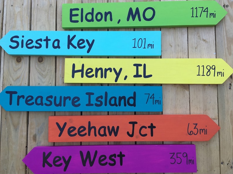 Direction signs, directional signs, wood direction arrows, destination signs, beach direction signs, beach signs, beach decor, beach wedding image 1