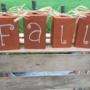 Fall wood blocks, Fall decor, Autumn decorations, Pumpkins, wood pumpkins, Fall decorations, Rustic Pumpkins, Front porch fall decor image 2