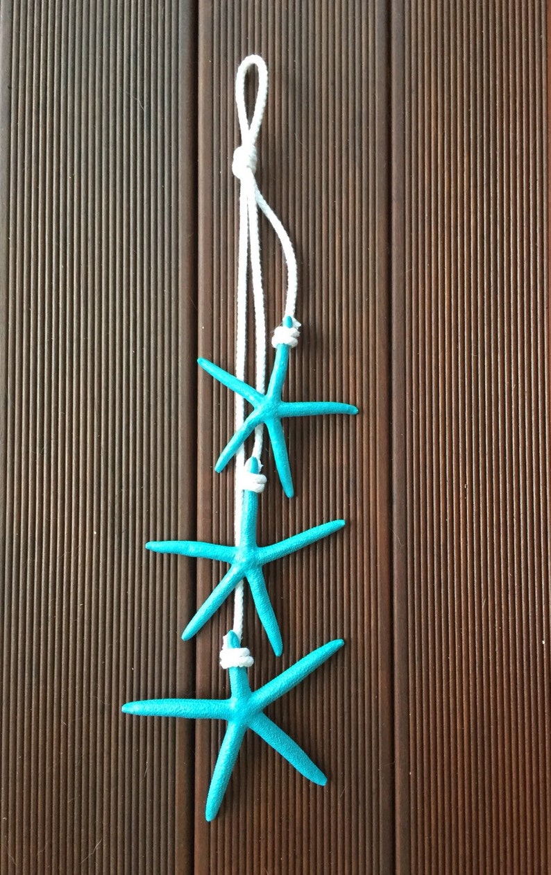 starfish decorations, coastal decor, starfish decor, seashore decor, beach decor, nautical decor, beachy decor, Starfish on a rope image 1