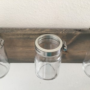 Mason jar organizer, vases, bathroom storage, wall mount mason jar, housewarming gift, bathroom decor, bathroom organizer, mason jar decor image 5