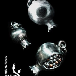 Small Seductions {Pequeñas Seducciones},  sterling silver pomegranate charms