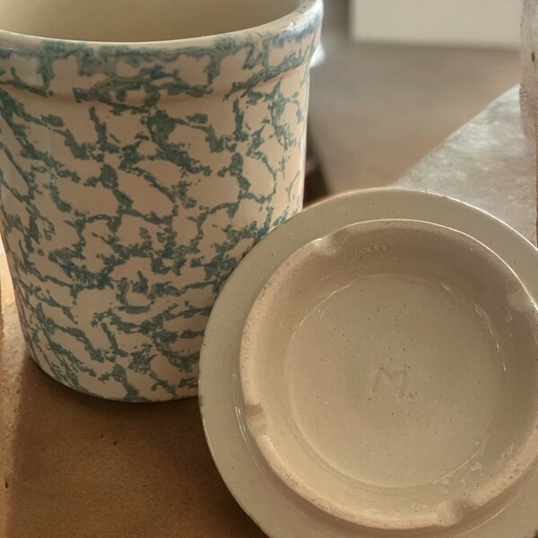 Green Sponge Ware Pottery Etsy