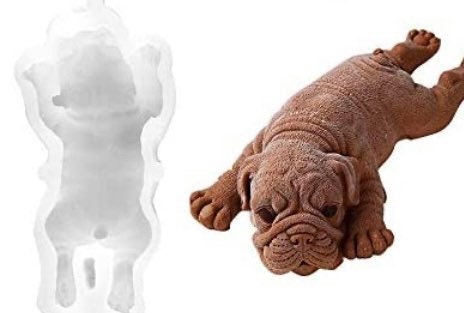 Cute Dog Highly Detailed Silicone Mold Mousse Cake 3D Shar Pei Mould Ice  Cream Jello Pudding Blast Chilling Tool Fondant Decoration 