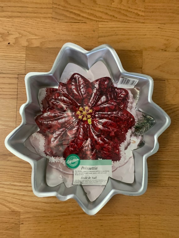 Wilton Poinsetta Cake Pan Vintage New, Christmas Cakes, Holiday Baking,  Aluminum Cake Pan, Jello Mold. 