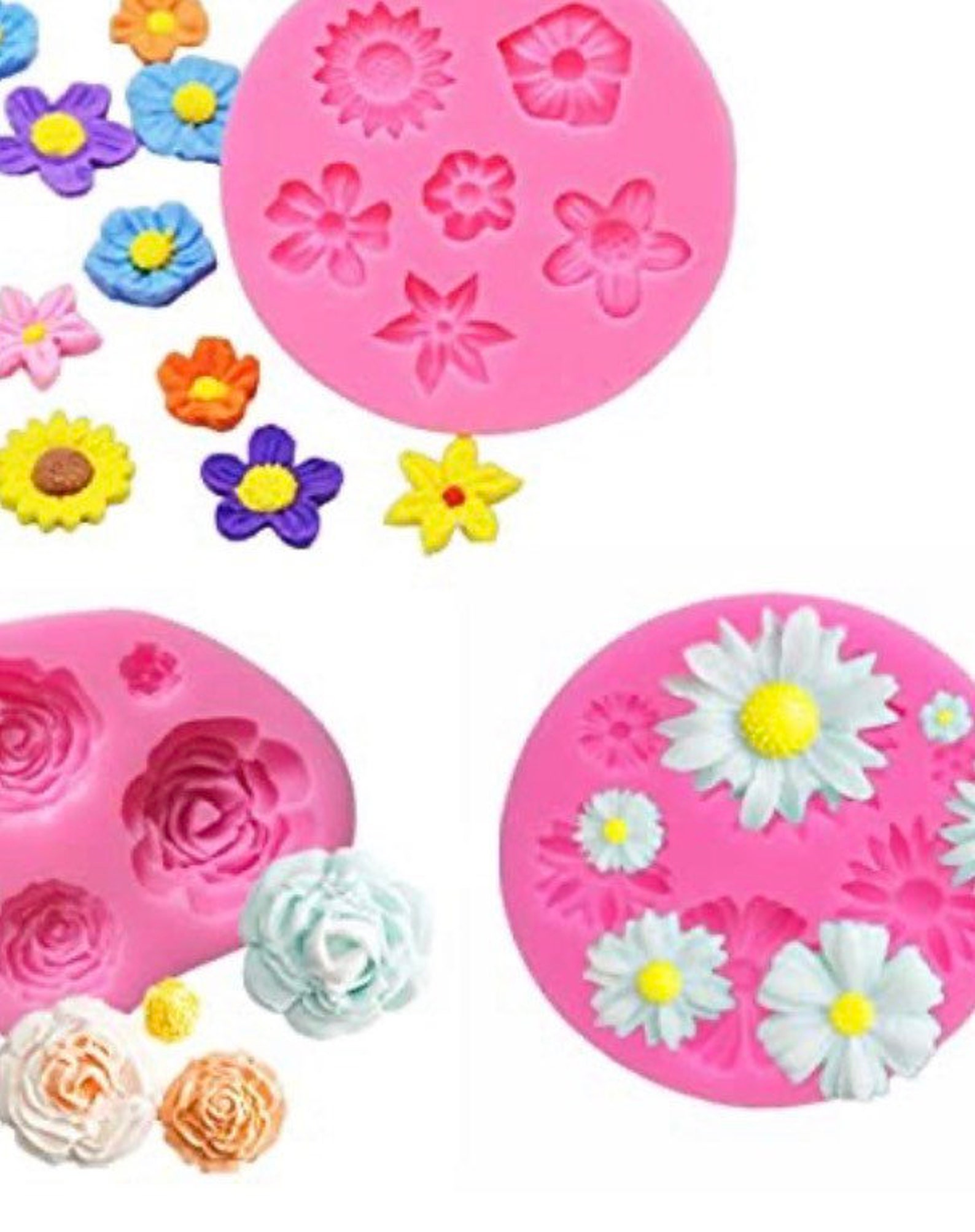Silicone Flower Molds/flower Mold Set/cake Decorating/fondant Etsy