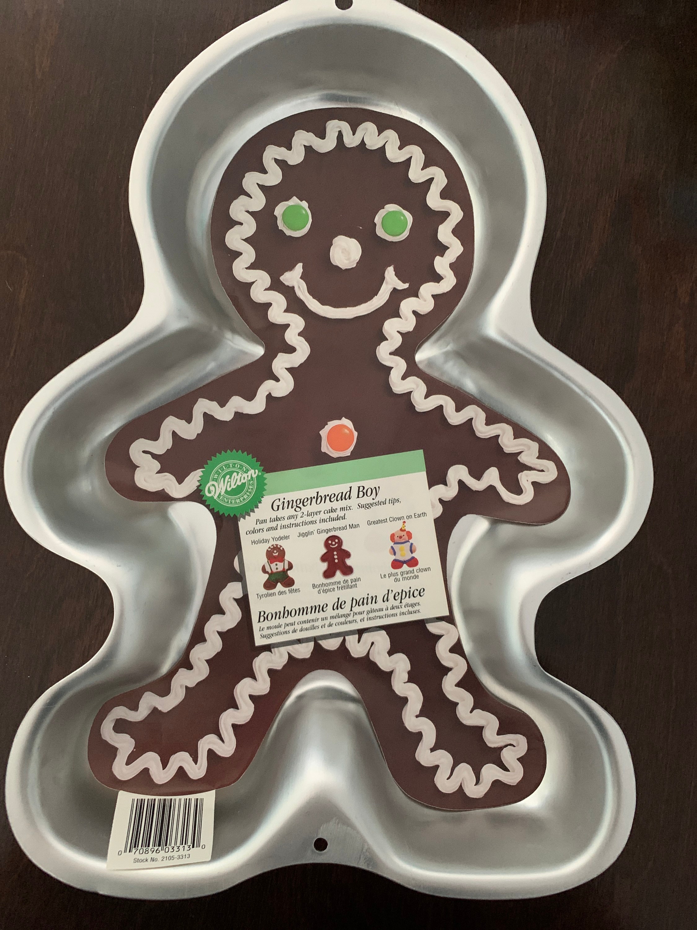 Gingerbread Giant Cookie Pan. Man/Boy or Woman/girl. Wilton. Non