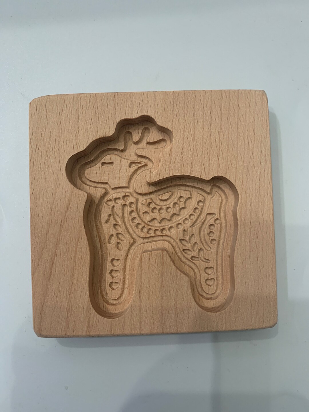 Wood Cookie Mold 4 Inch Reindeer Cookie Mold Cookie Molds Etsy