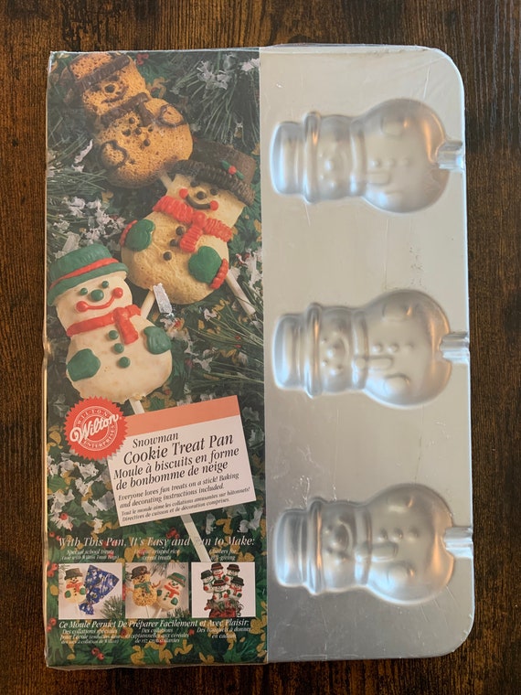 Vintage New Wilton Cookie Treat Pan/snowman/holiday Baking/snowman Cakes/aluminum  Cake Pan. Cookie Pops/cake Pops. New 