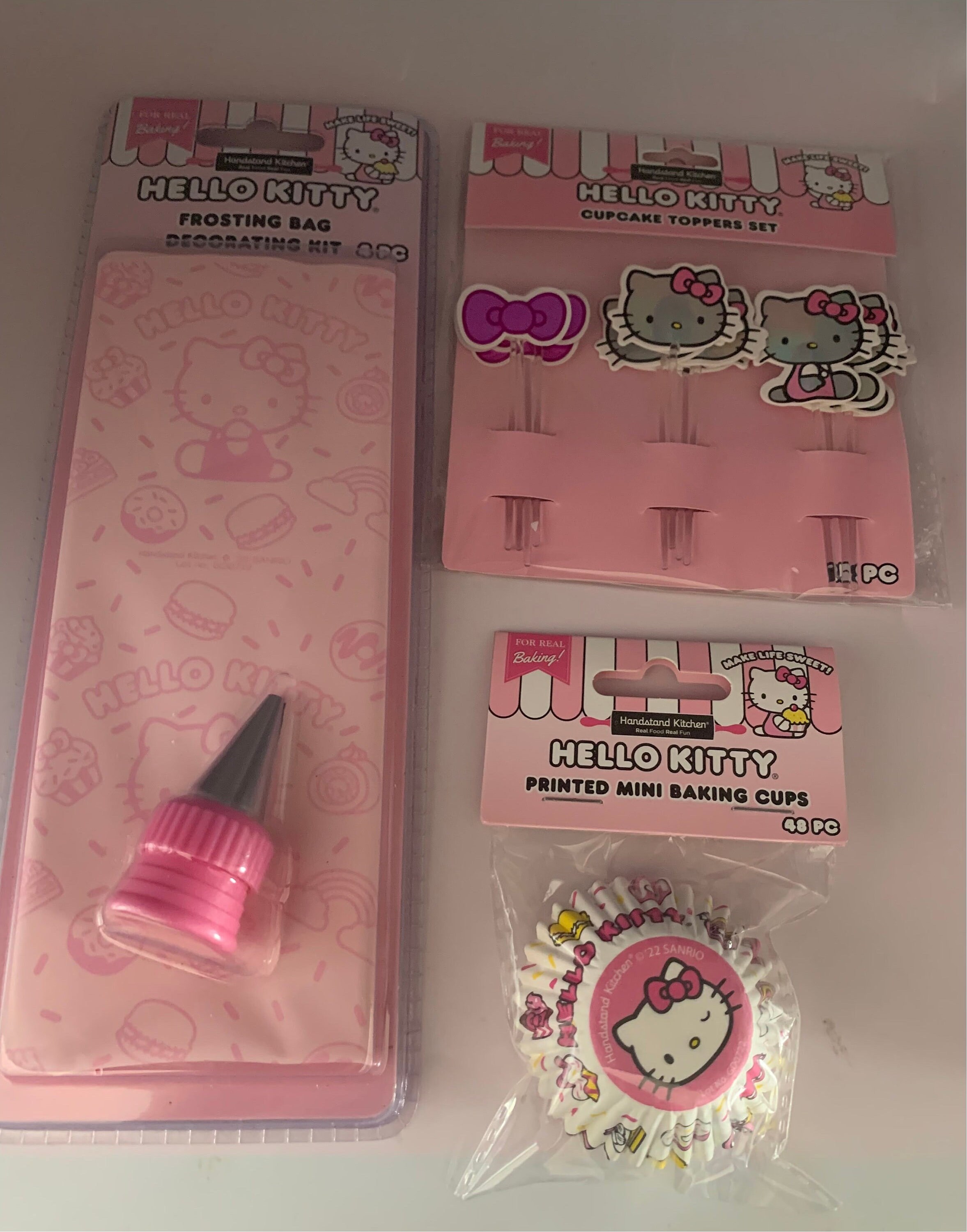 Hello Kitty cupcake kit hello kitty picks Hello Kitty frosting bag mini baking cups