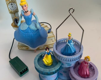 Hallmark Disney Cinderella set of 2 ornaments,2015 clock strikes midnight and 2008 princess.