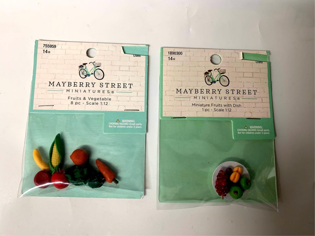 Mini 112 Scale Miniatures, Fruits and Vegetables Set of 2, Doll House