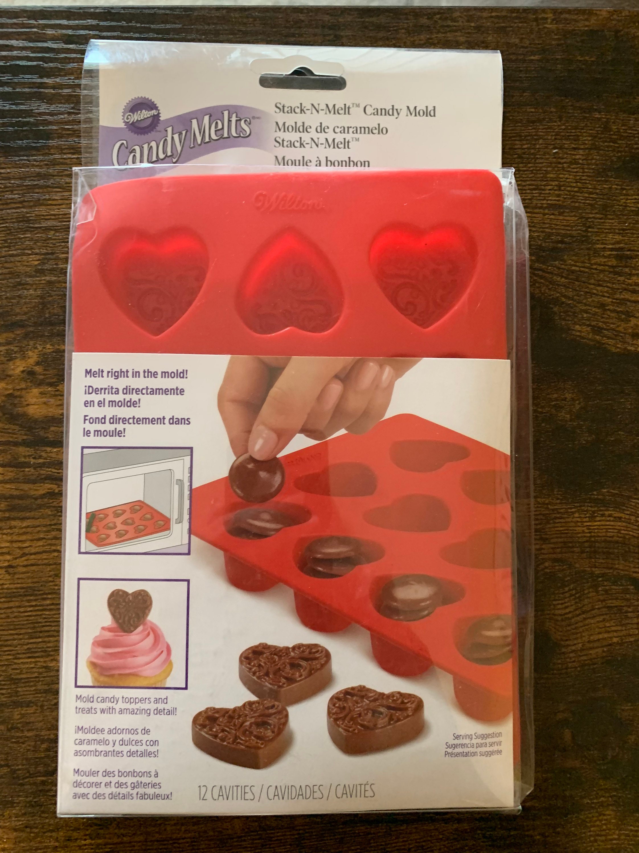 Wilton 6 Cavity Mini Silicone Heart Shaped Cookie and Candy Mold