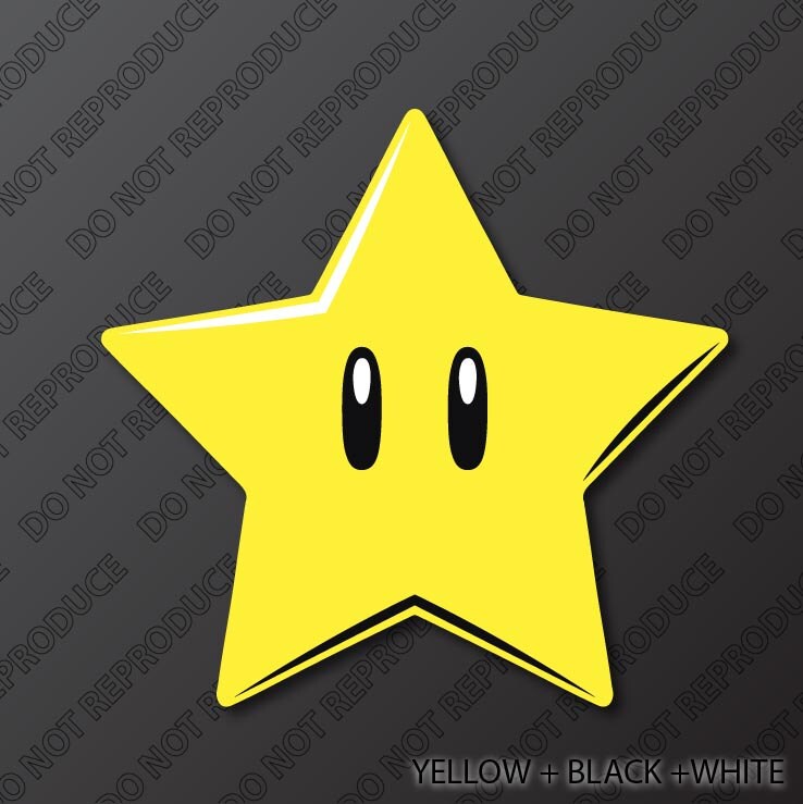 Classic Video Game Star Vinyl Decal Etsy