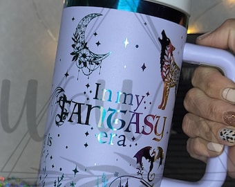 FANTASY Book Lover Tumbler | 40 oz Stainless Steel Cup | Reader | Gift for Bookworm | Reading Accessories | Literary Bookish Tumbler