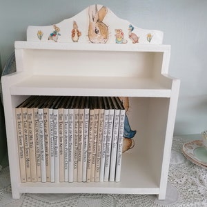 Wooden Bookcase Shelf Display Unit Made Using Peter Rabbit Beatrix ...