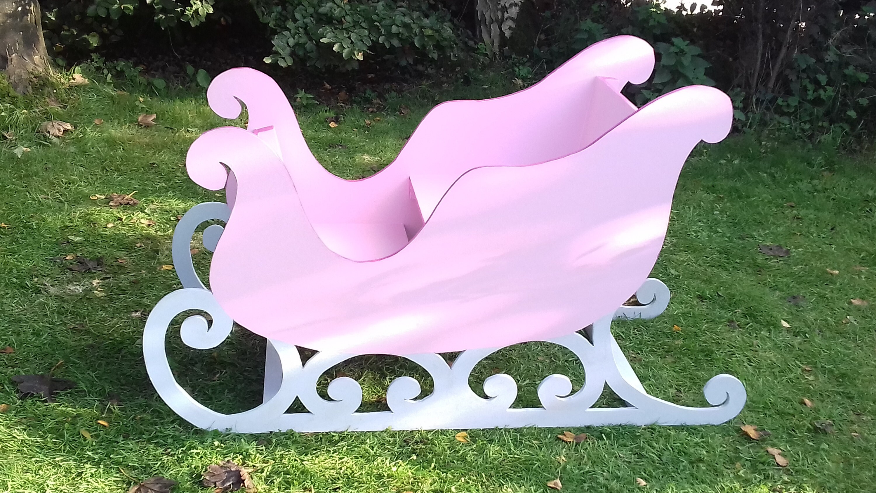 Large Wooden Santa Sleigh To Sit In Princess Xmas Pamper Party Etsy