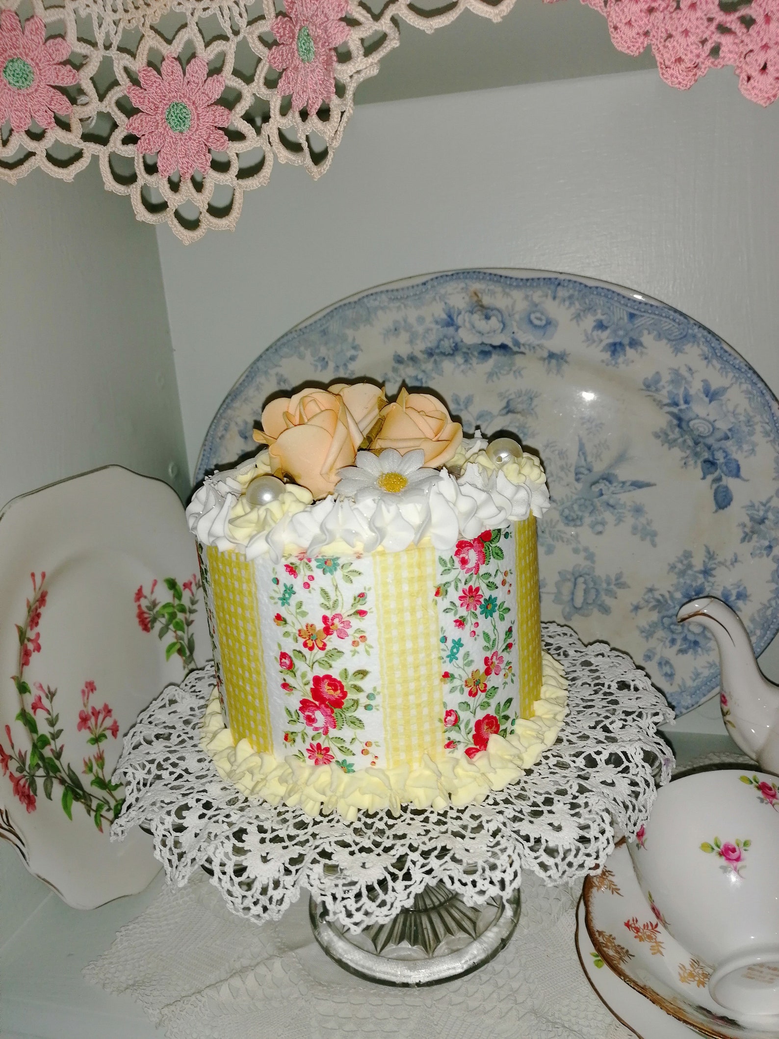Large Fake Cake Faux Artificial Display Made Using Cath Etsy