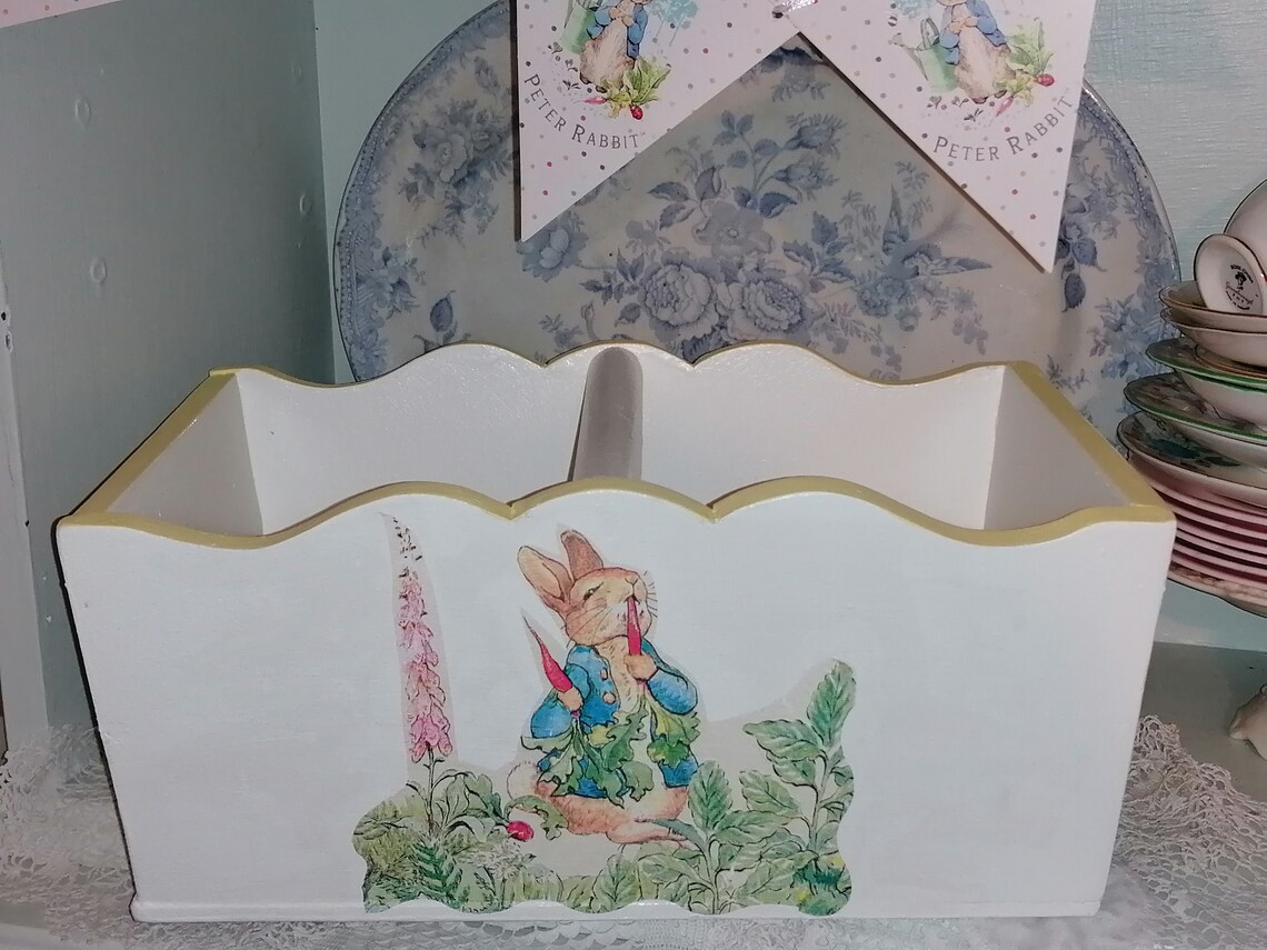 Large Wooden Storage Trug Box Peter Rabbit Jemmima Puddleduck Beatrix ...