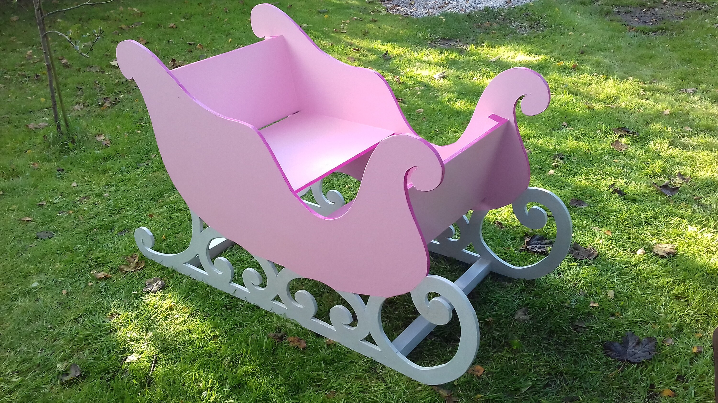 Large Wooden Santa Sleigh To Sit In Princess Xmas Pamper Party Etsy