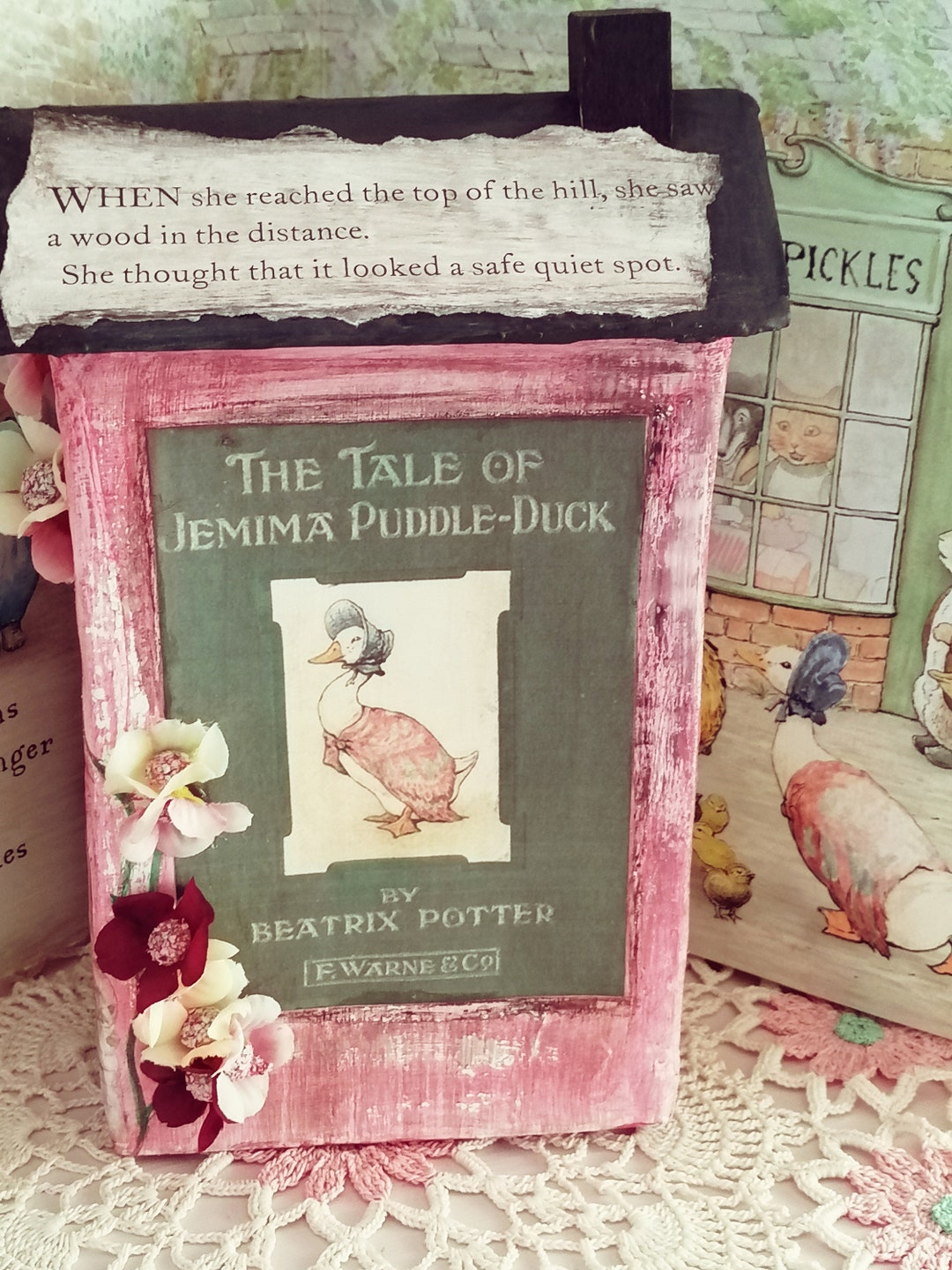 Paper Mache House Shelf Sitter Beatrix Potter Jemima Puddleduck Bespoke ...