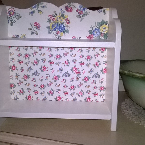 Handcrafted Wooden Shelf Unit Storage Display Made using Cath Kidston Designs Shabby Chic Vintage Country Home Roses Farrow & Ball Unique