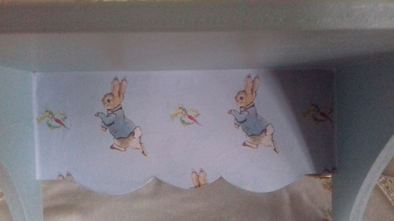 Bedroom Baby Shower Playroom Christening Wooden Step Stool made with Peter Rabbit Design Nursery Boy Home
